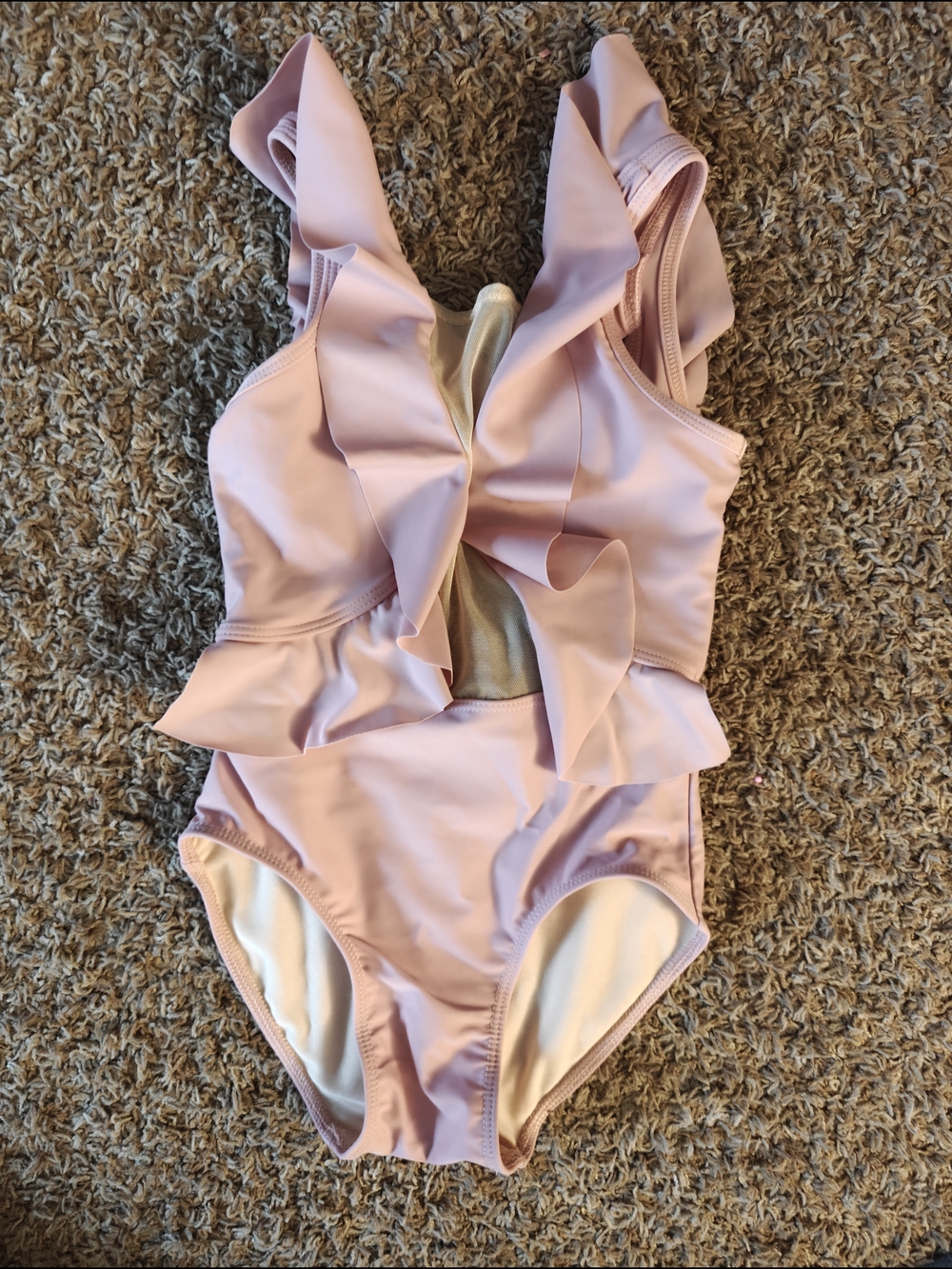 Ruffle One-Piece Kandi Kouture Sample in Dusty Pink Size 7/8
